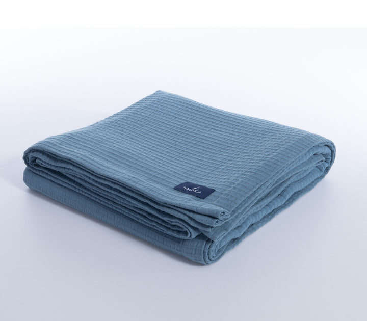 Κουβέρτα Βαμβακερή Μπλε Πικέ Nau Navy 230X240  Nef-Nef Homeware