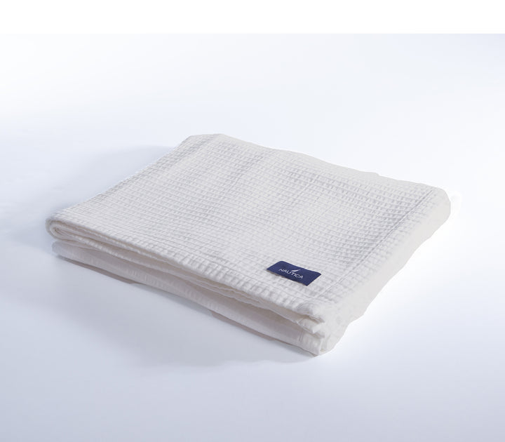 Κουβέρτα Βαμβακερή Λευκή Πικέ Nau Navy 230X240  Nef-Nef Homeware