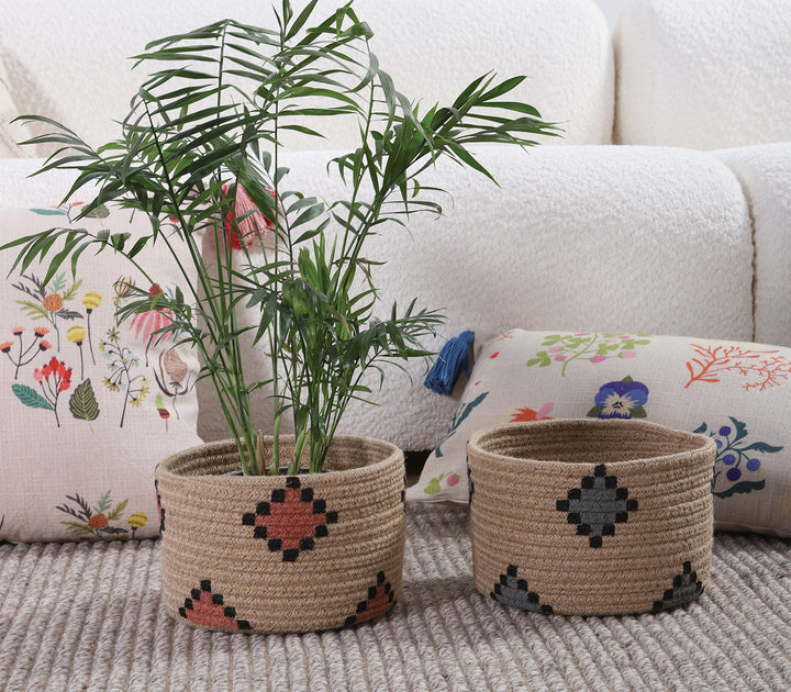 Καλάθι Multicolor Από Γιούτα Alemao D22X14 Nef-Nef Homeware
