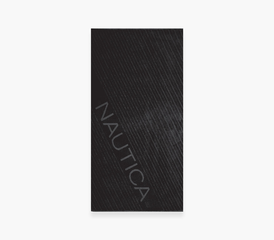 Μονόχρωμη Πετσέτα Θαλάσσης Μαύρη Nau Navy 90X170cm Nef-Nef Homeware
