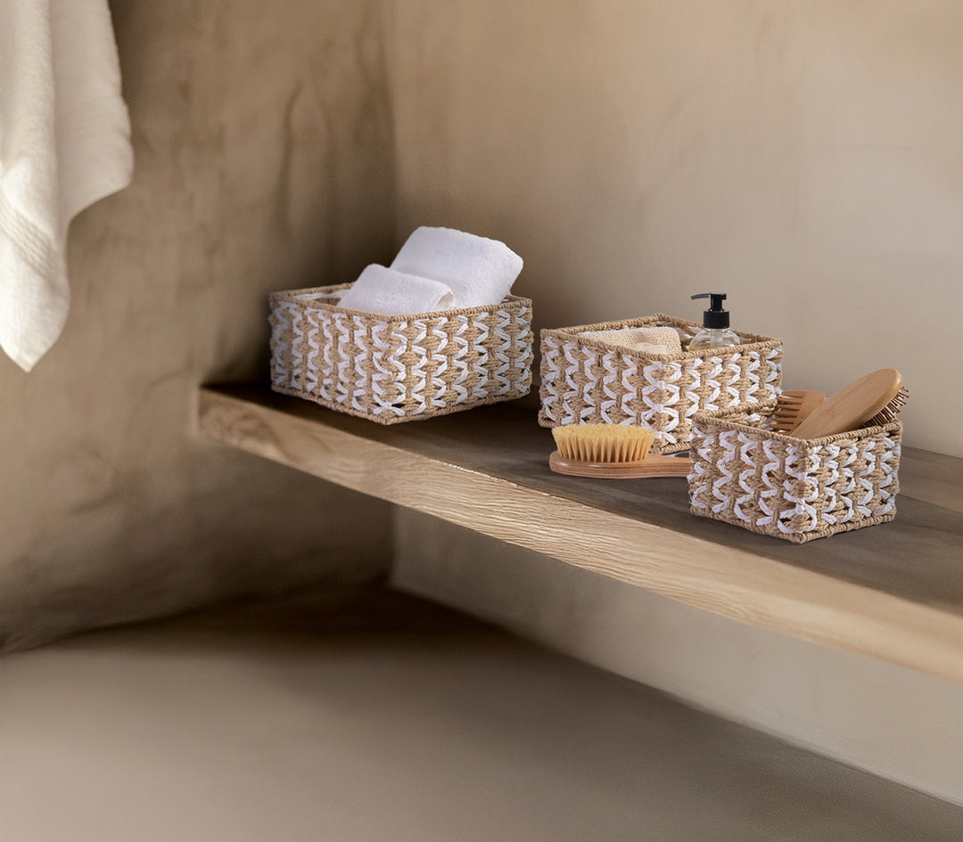 Καλάθι Εκρού Vinci 23X23X12 Nef-Nef Homeware