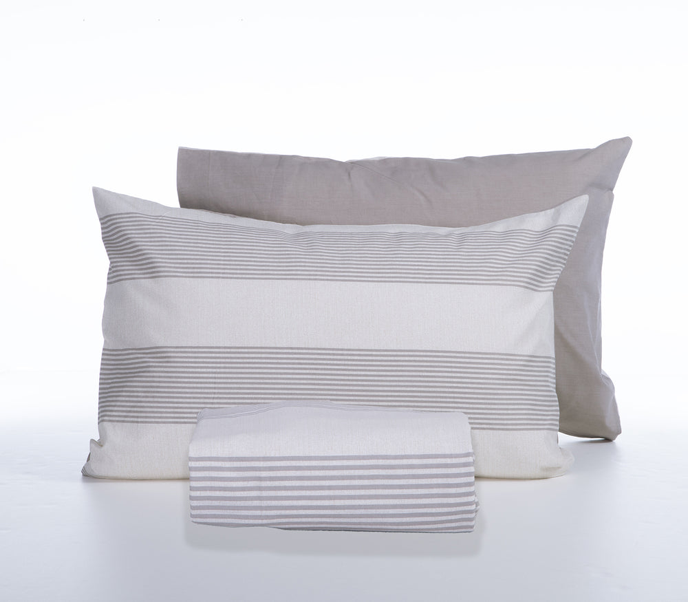 Σετ Παπλωματοθήκη Μονή Εκρού Casual Stripe 170Χ240 Nef-Nef Homeware