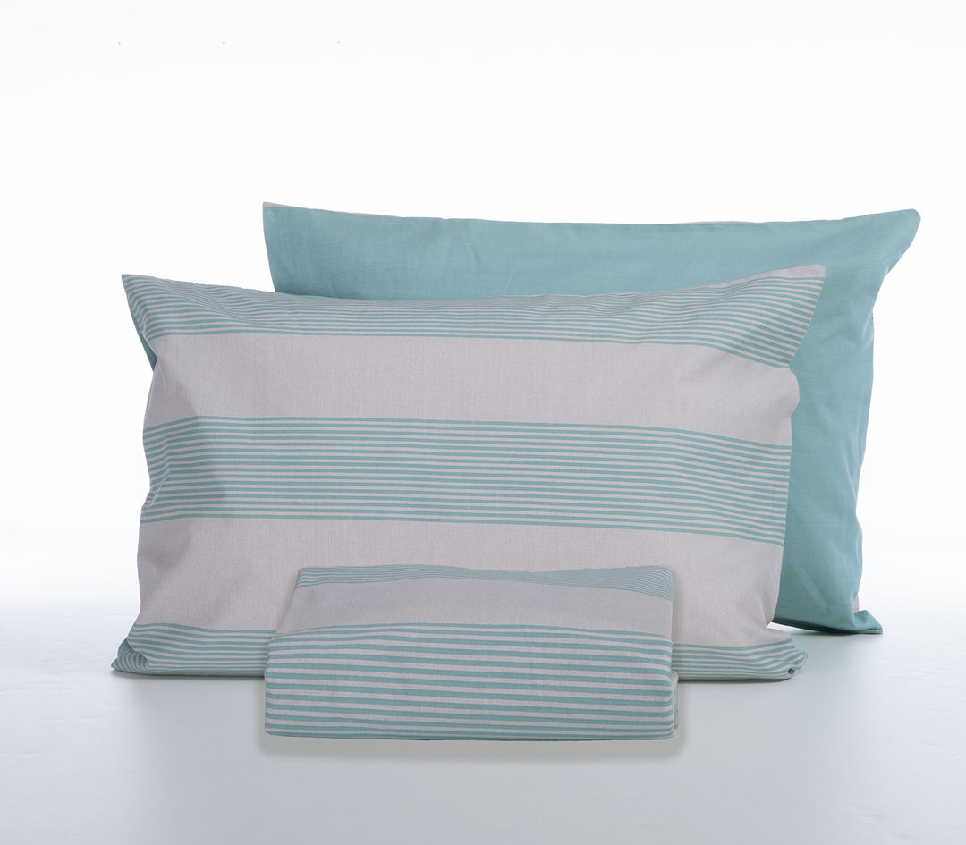 Σετ Παπλωματοθήκη Υπέρδιπλη Πετρόλ Casual Stripe 240Χ230 Nef-Nef Homeware
