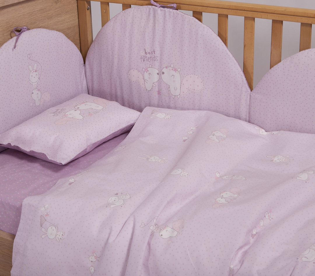 Βρεφική Πάντα Λιλά Κούνιας Best Friends Nef-Nef Homeware