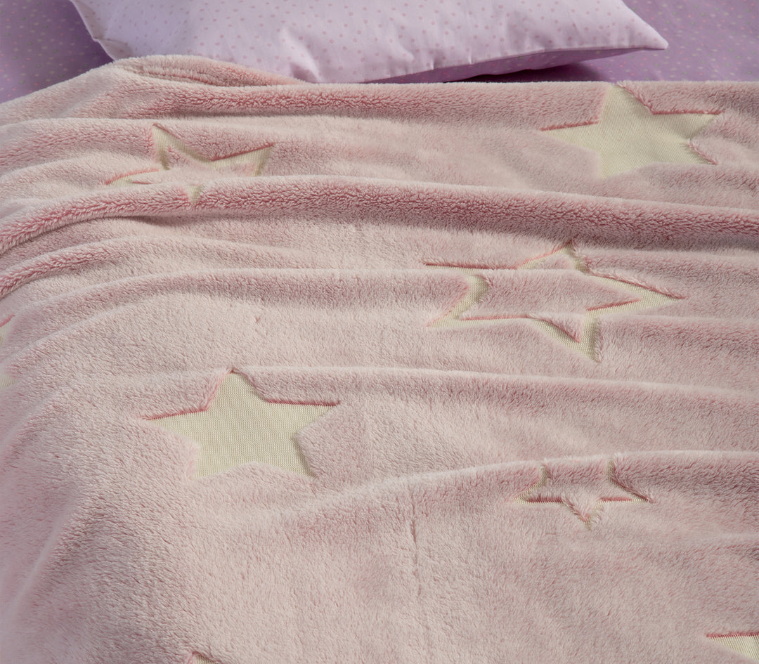 Κουβέρτα Fleece Πολυεστερική Ροζ Κούνιας Starlight 110X150 Nef-Nef Homeware