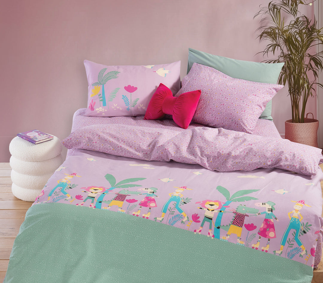 Σετ Παιδικά Σεντόνια Μωβ Roller Friends Nef-Nef Homeware
