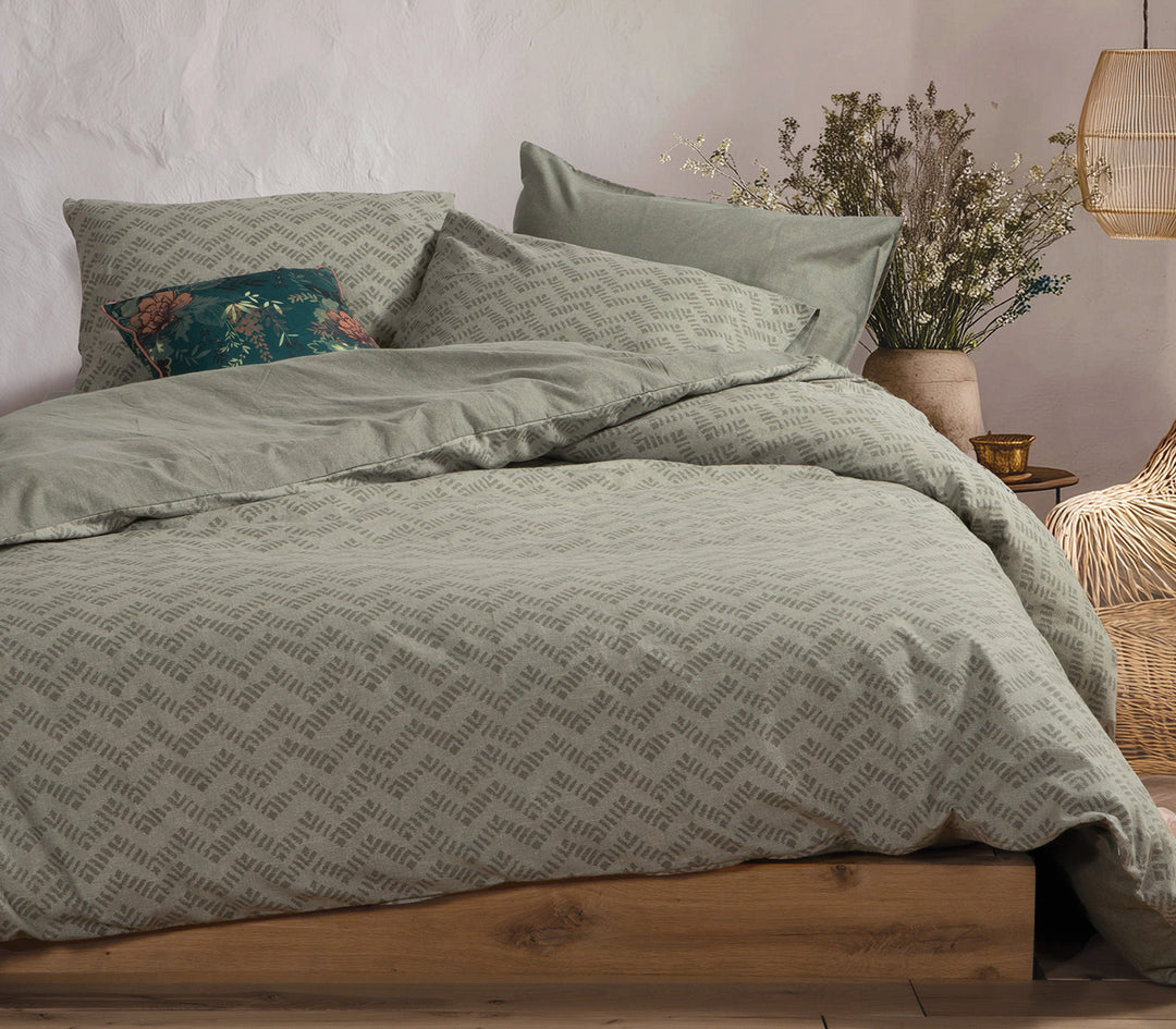 Σετ Φανελένια Σεντόνια Μονά Πράσινα Otrando Nef-Nef Homeware