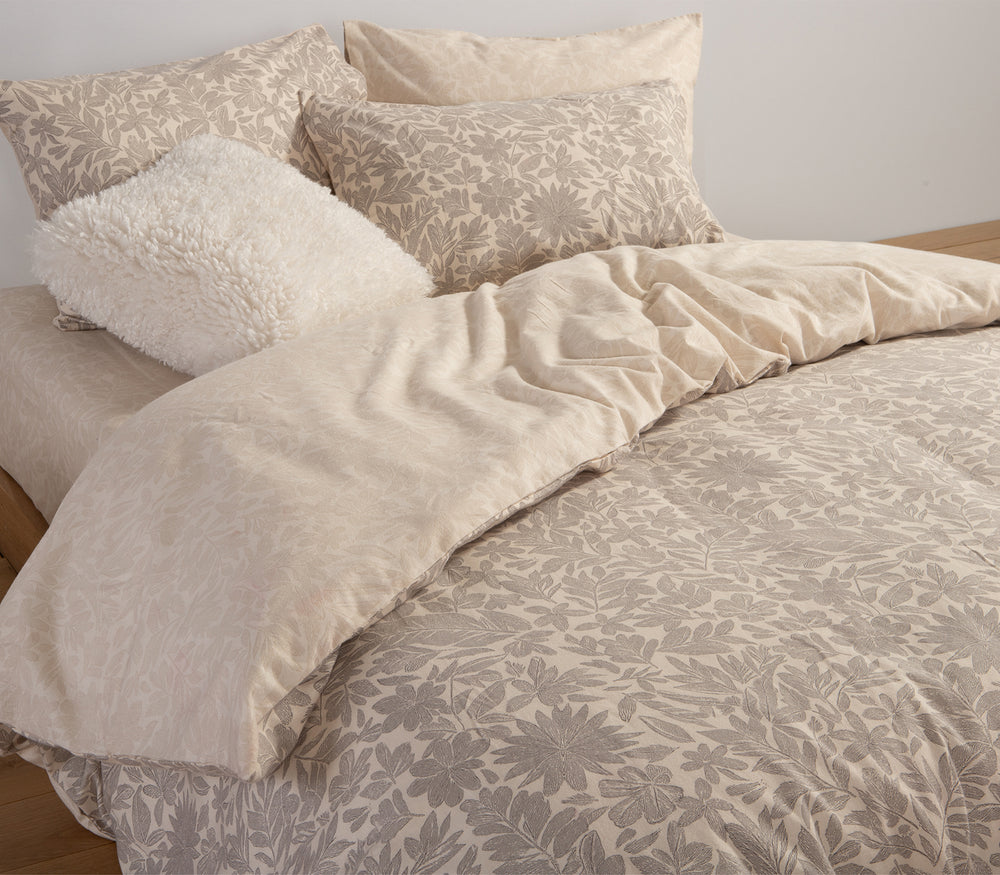 Σετ Φανελένια Παπλωματοθήκη Μονή Γκρι Issual Nef-Nef Homeware