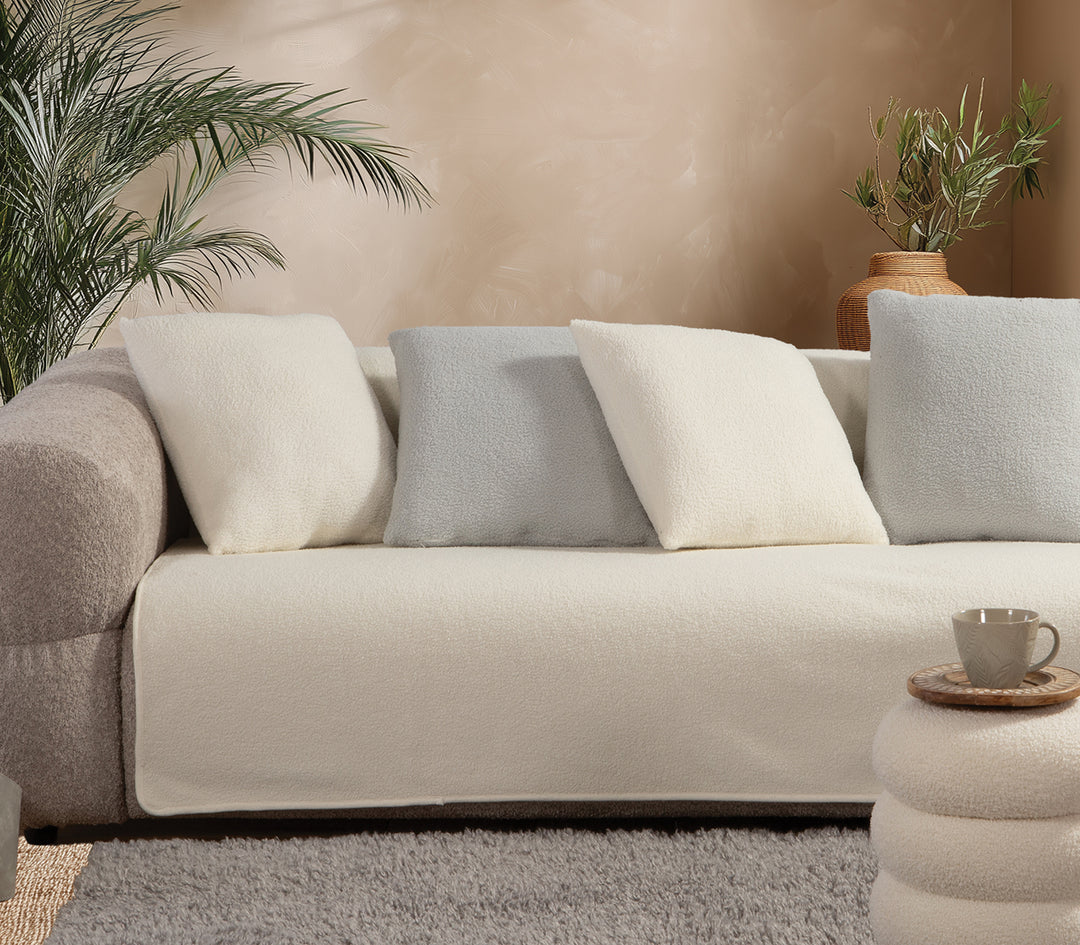 Ριχτάρι Εκρού Διθέσιου Καναπέ Breda 180X250 Nef-Nef Homeware
