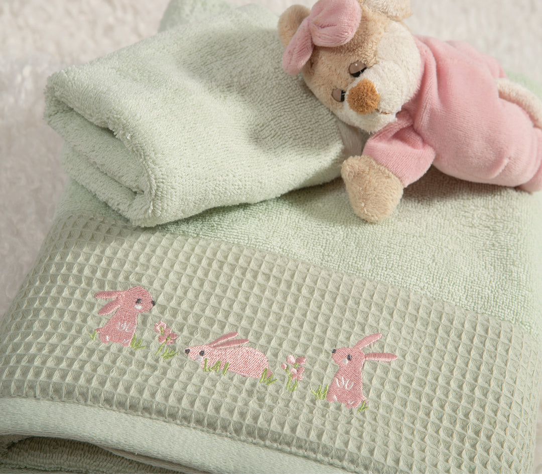 Βρεφικές Πετσέτες Μέντα Σετ 2τμχ Country Bunny Nef-Nef Homeware