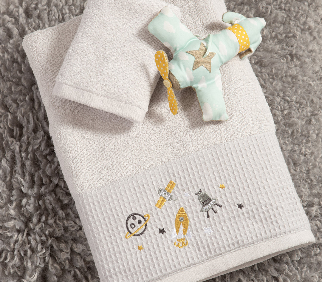 Βρεφικές Πετσέτες Γκρι Σετ 2τμχ My Universe Nef-Nef Homeware