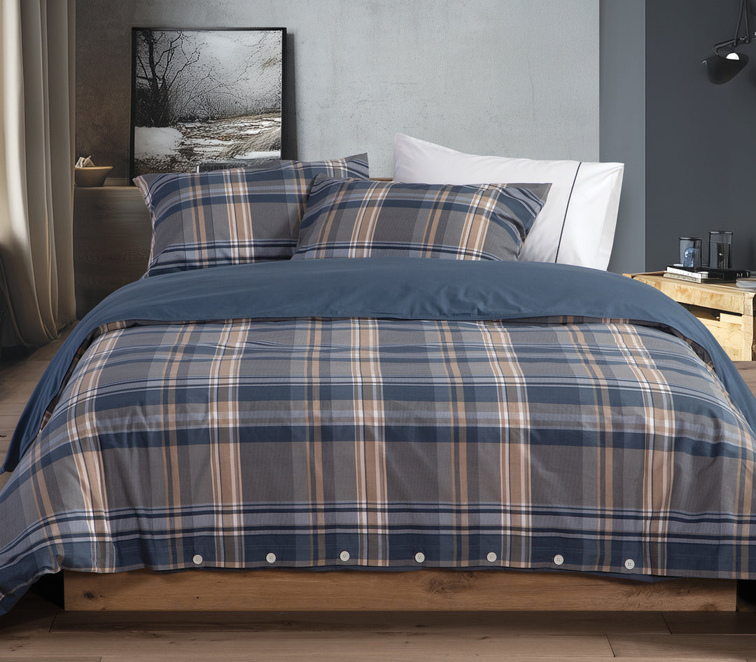 Σετ Σεντόνια Διπλά Μπλε Nau Surface Nef-Nef Homeware