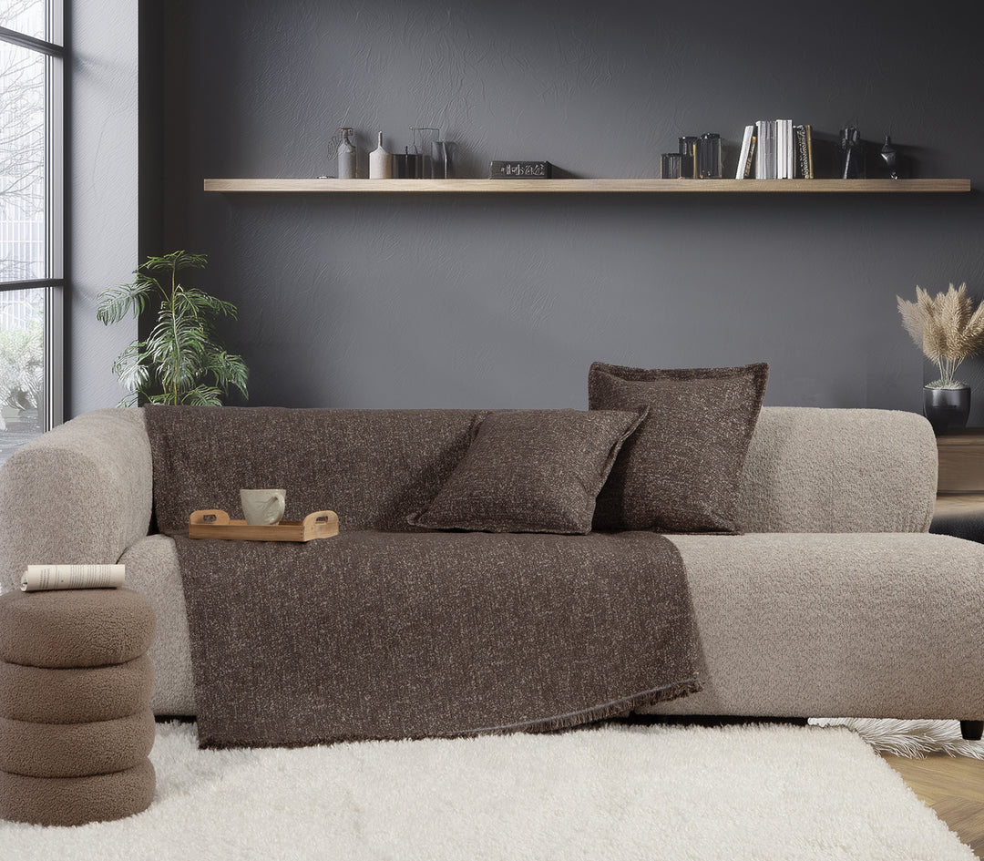 Ριχτάρι Διθέσιου Καναπέ Καφέ Alamo 170X250 Nef-Nef Homeware
