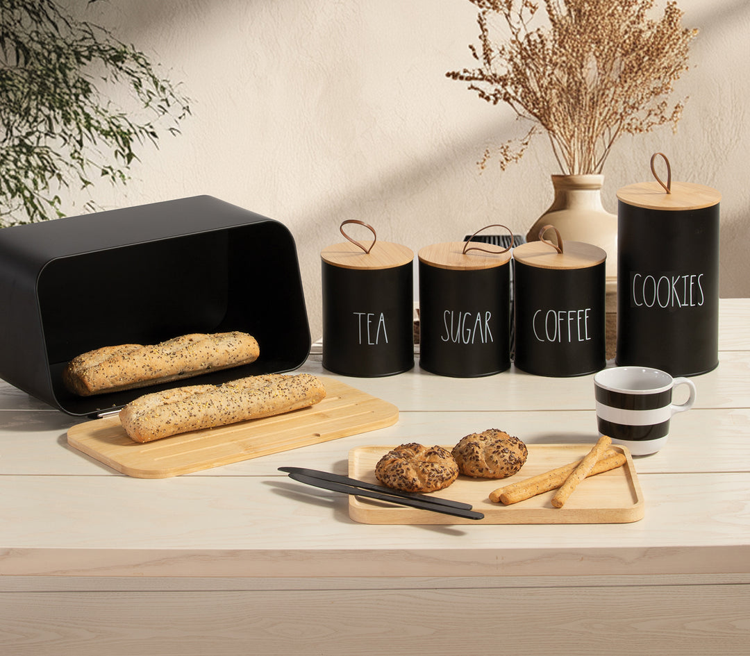 Ψωμιέρα Μεταλλική Μαύρη Nef-Nef Homeware 34,5X19X17