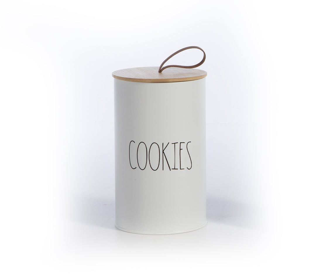 Δοχείο Μεταλλικό Λευκό για Μπισκότα "Cookies" Nef-Nef Homeware 12X12X20