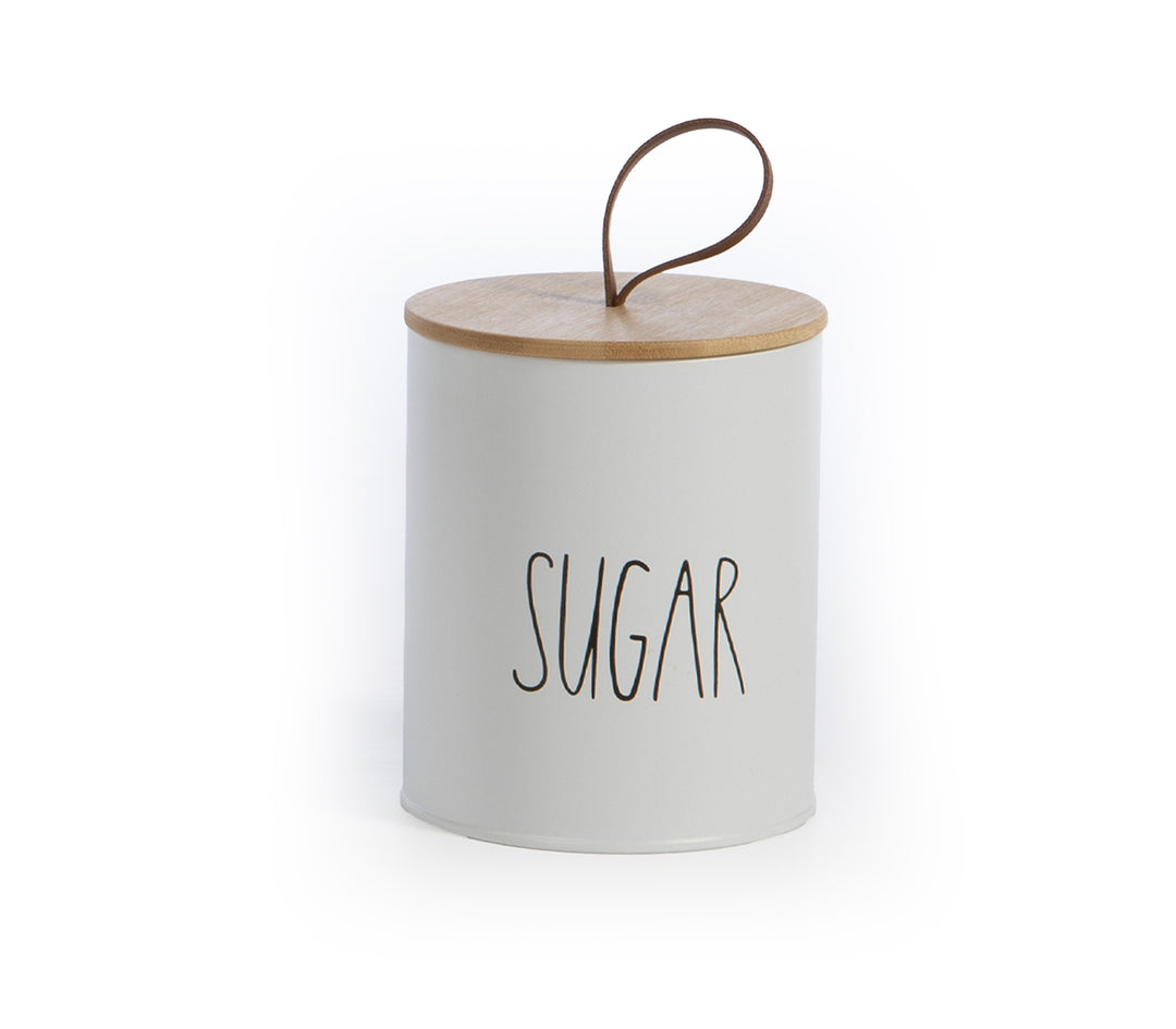 Δοχείο Μεταλλικό Λευκό για Ζάχαρη "Sugar" Nef-Nef Homeware 10,4X10,4X13