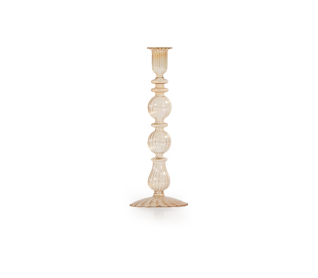 Γυάλινο Κηροπήγιο Καφέ Pedri 8,5X25 Nef-Nef Homeware