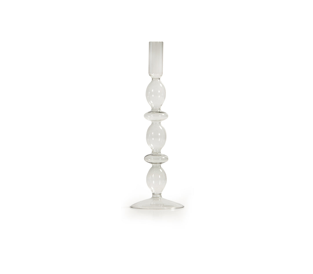 Γυάλινο Κηροπήγιο Μπεζ Indila 9X26,5 Nef-Nef Homeware