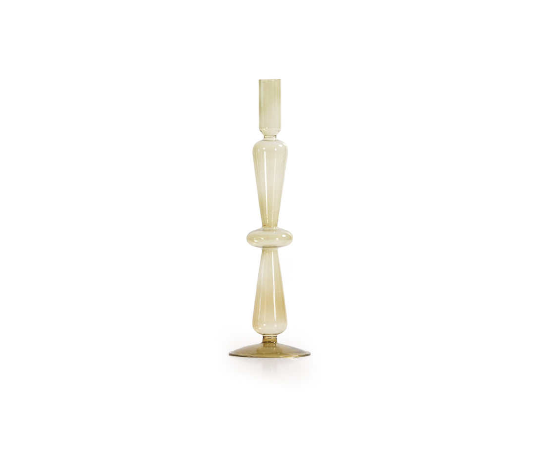 Γυάλινο Κηροπήγιο Πράσινο Jamal 9X30,5 Nef-Nef Homeware