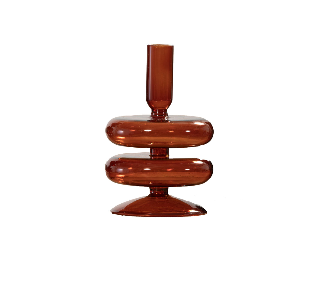 Γυάλινο Κηροπήγιο Καφέ Benja 9X11 Nef-Nef Homeware