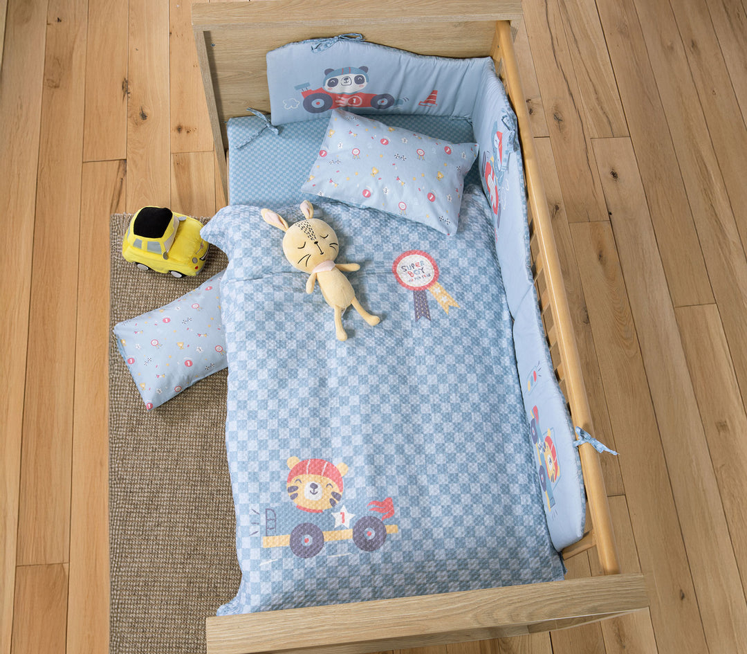 Βρεφική Κουβέρτα Πικέ Κούνιας Μπλε Super Boy 110X150cm Nef-Nef Homeware