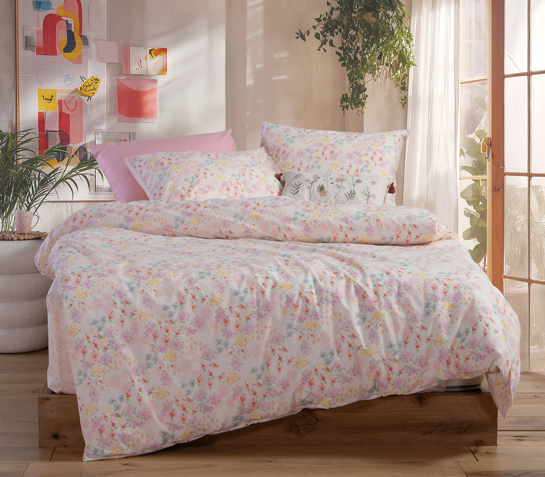 Σετ Παιδικά Σεντόνια Ροζ Blossom Day 170X260cm Nef-Nef Homeware