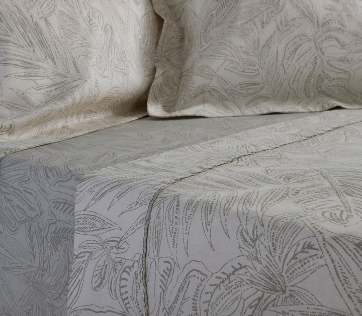 Σετ Σεντόνια King Size Βαμβακοσατέν Εκρού-Γκρι Tundra Nef-Nef Homeware