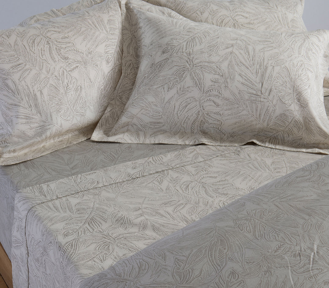 Σετ Σεντόνια King Size Βαμβακοσατέν Εκρού-Γκρι Tundra Nef-Nef Homeware