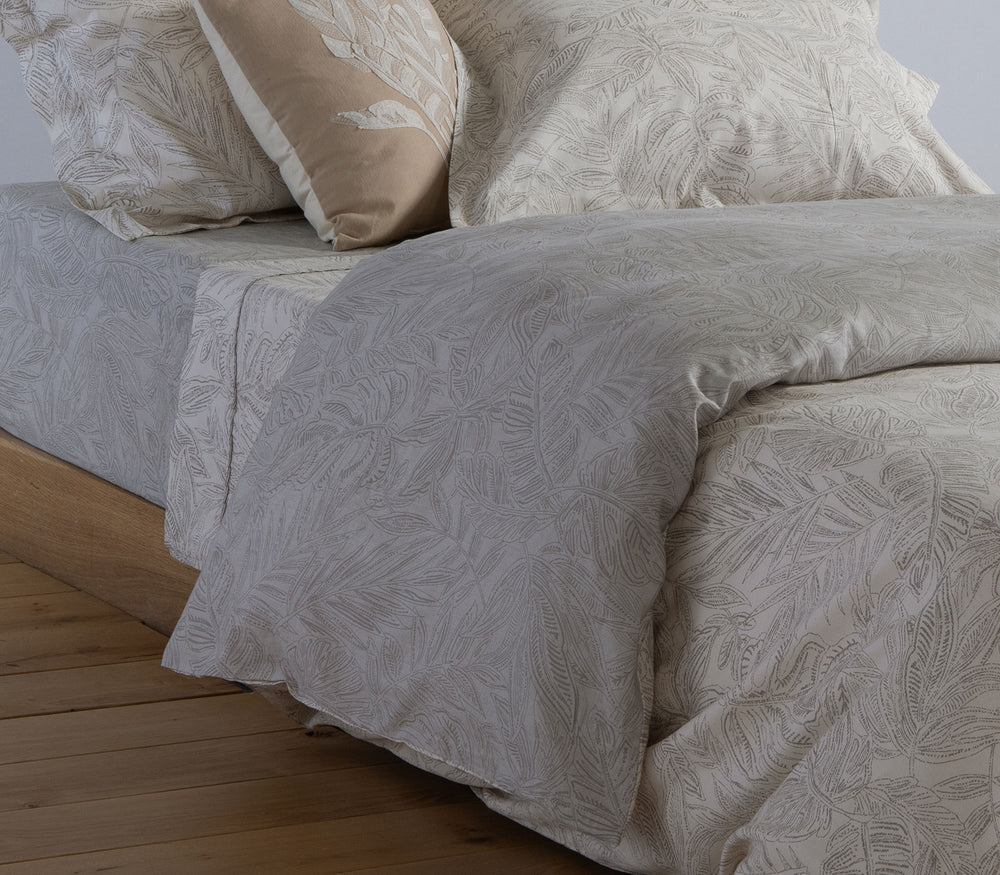 Σετ Σεντόνια King Size Βαμβακοσατέν Εκρού-Γκρι Tundra Nef-Nef Homeware