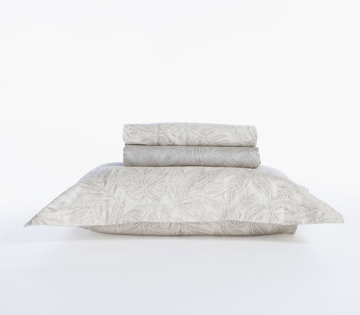 Σετ Σεντόνια King Size Βαμβακοσατέν Εκρού-Γκρι Tundra Nef-Nef Homeware