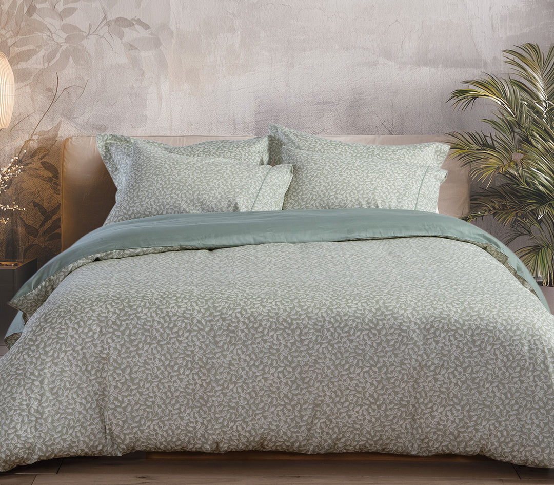 Σετ Σεντόνια King Size Βαμβακοσατέν Πράσινο Calming Nef-Nef Homeware