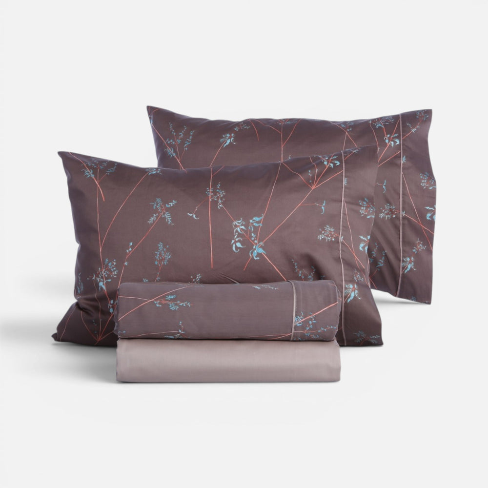 Σετ Σεντόνια Υπέρδιπλα με Λάστιχο Βαμβακοσατέν Μωβ Desirous Nef-Nef Homeware