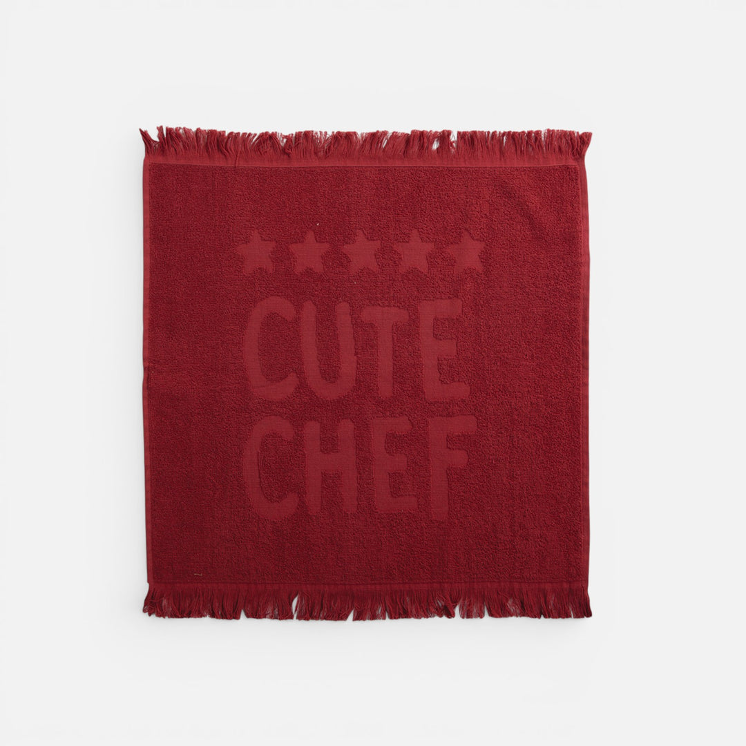 Ποτηρόπανο Μπορντό Βαμβακερό Cute Chef Nef-Nef Homeware