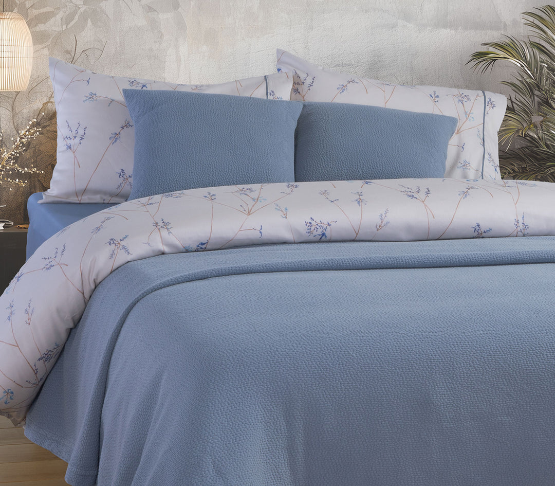 Κουβέρτα Βαμβακερή Υπέρδιπλη Μπλε Sensor Nef-Nef Homeware