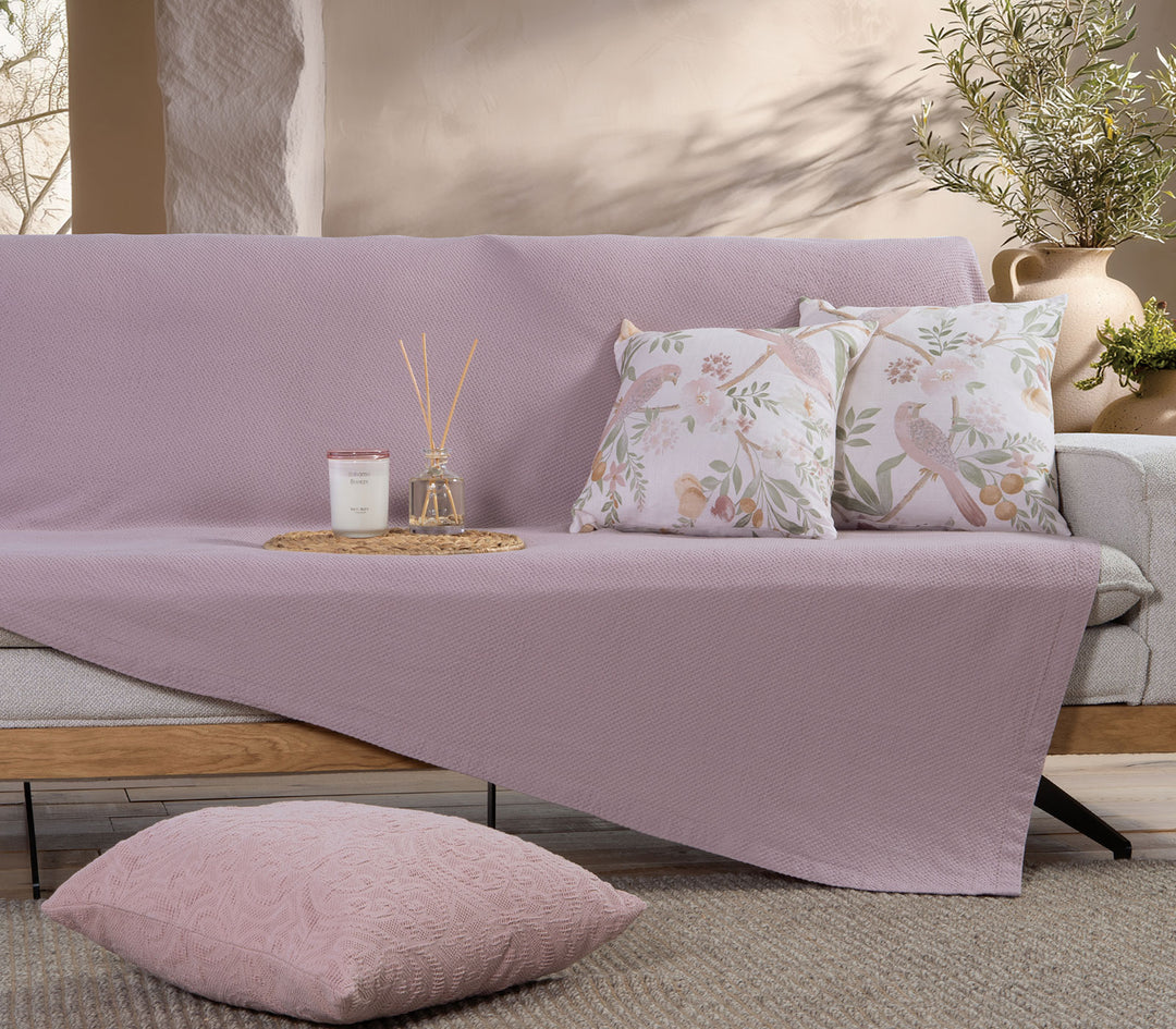 Ριχτάρι Πολυθρόνας Λιλά Βαμβακερό Betty 26 180Χ180cm Nef-Nef Homeware