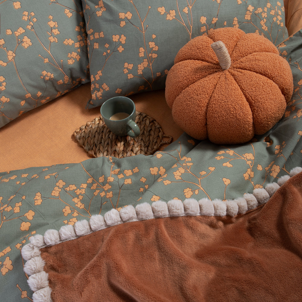 Σετ Σεντόνια Διπλά Βαμβακερά Πράσινο Floriva Nef-Nef Homeware