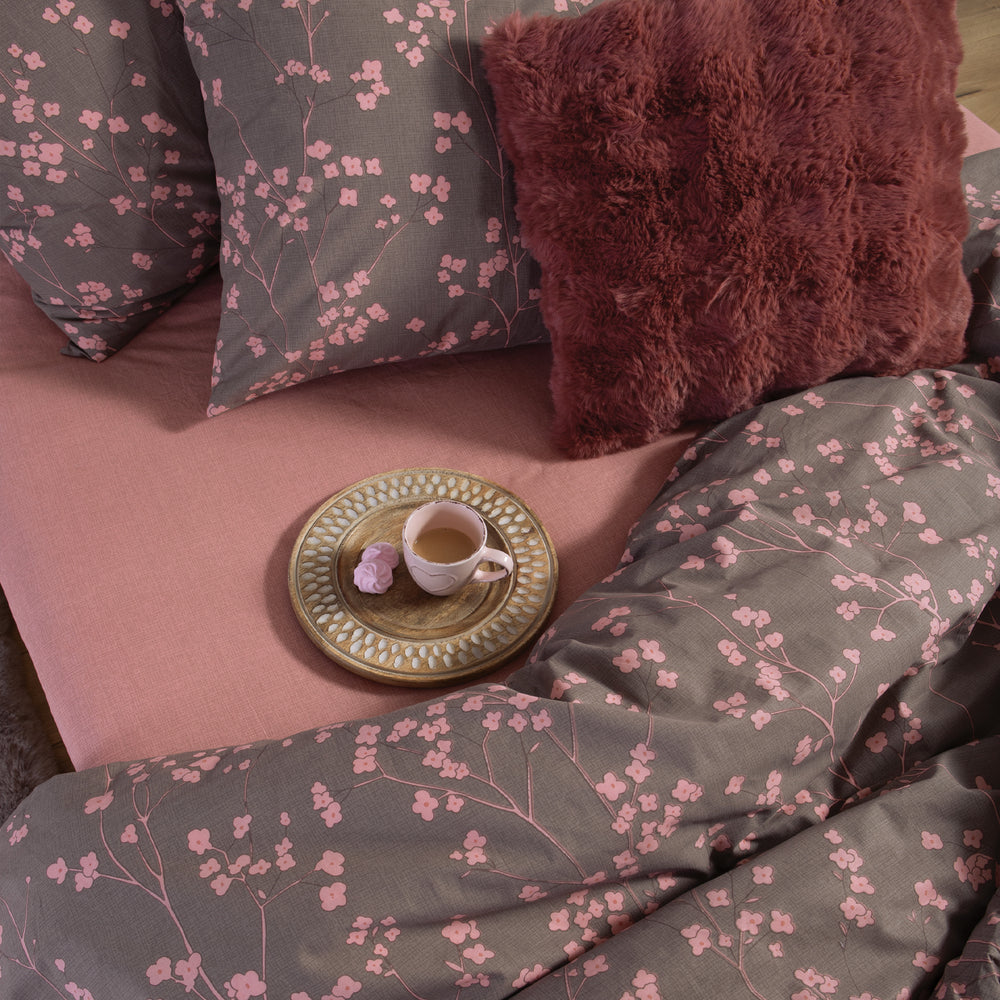 Σετ Σεντόνια Μονά Βαμβακερά Καφέ Floriva Nef-Nef Homeware
