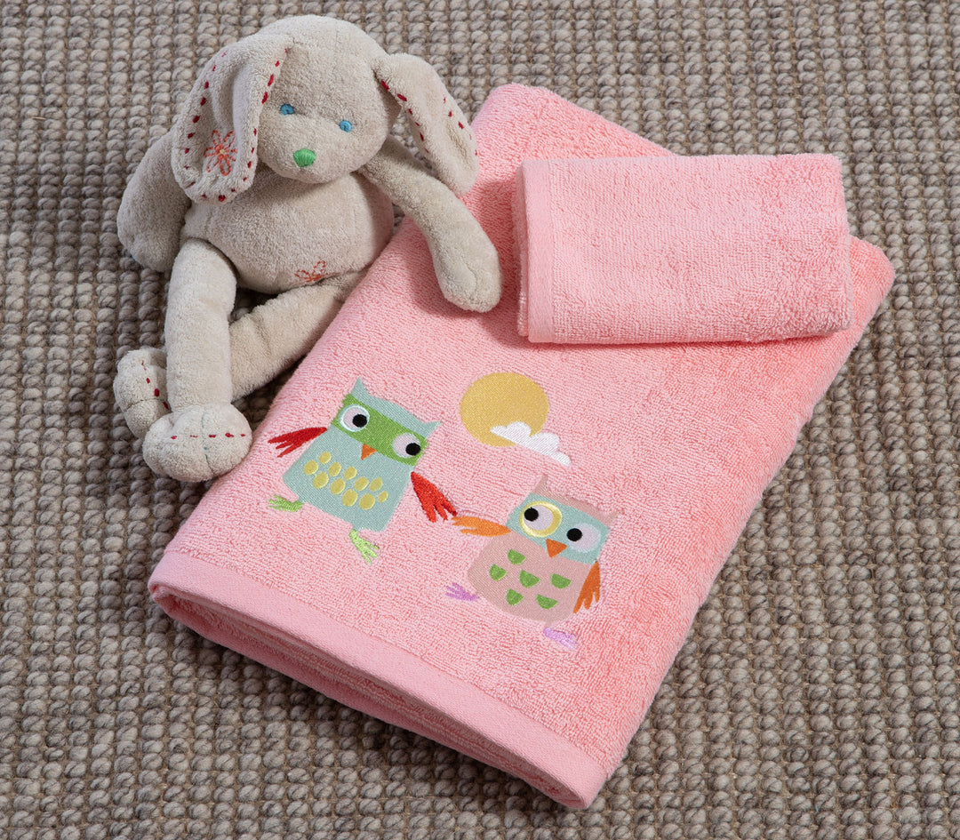 Σετ Παιδικές Πετσέτες Ροζ Birds Mania 2τμχ Nef-Nef Homeware