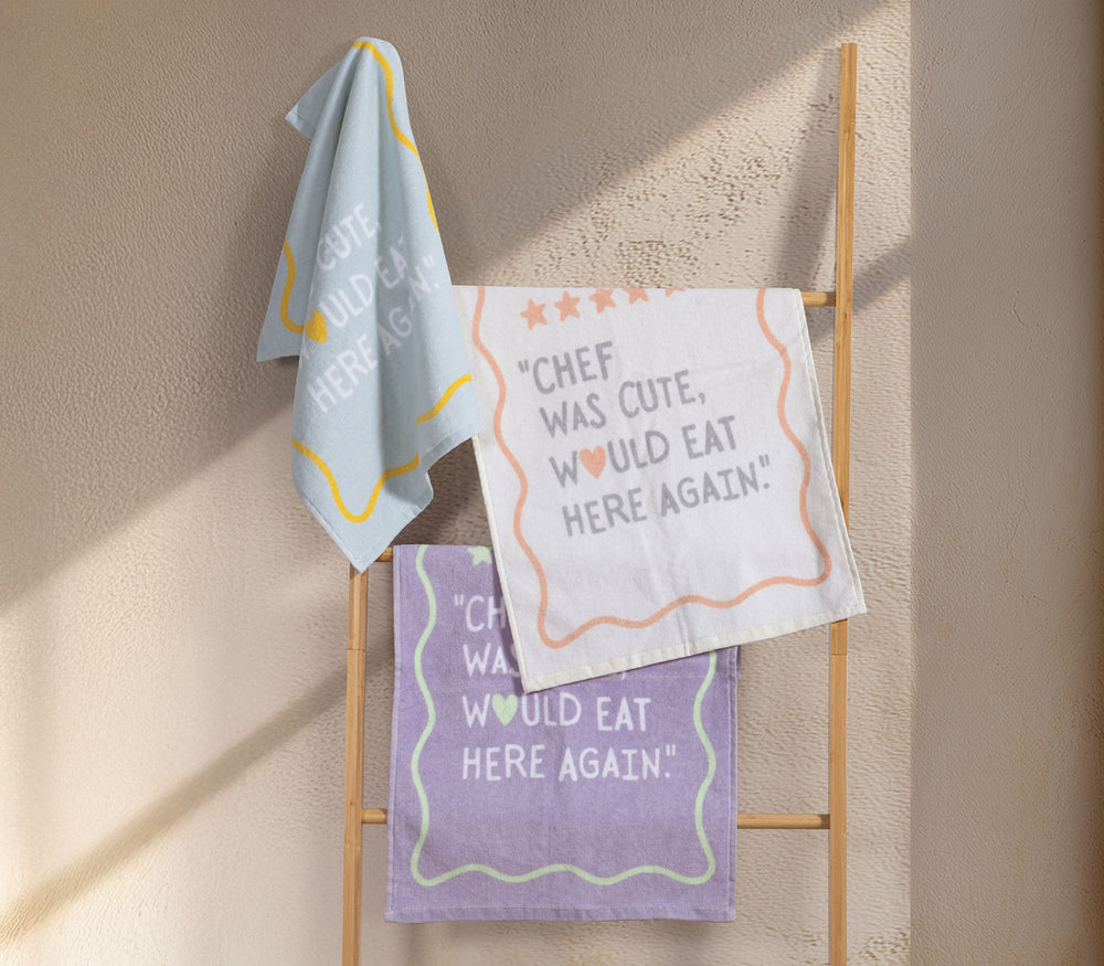 Ποτηρόπανο Μωβ Βαμβακερό Chef Was Cute 40Χ60cm Nef-Nef Homeware