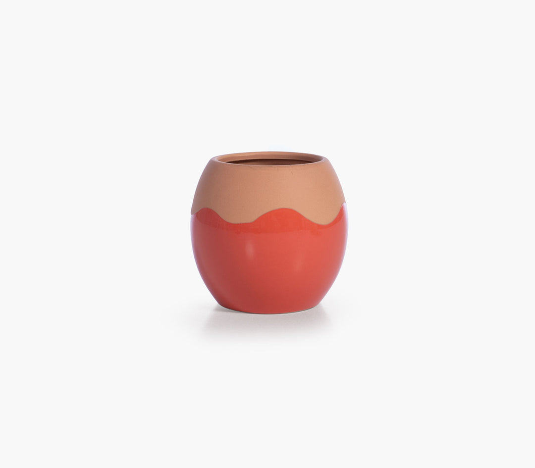 Βάζο Κεραμικό Κοραλί-Μπεζ Domain 14X14X13cm Nef-Nef Homeware