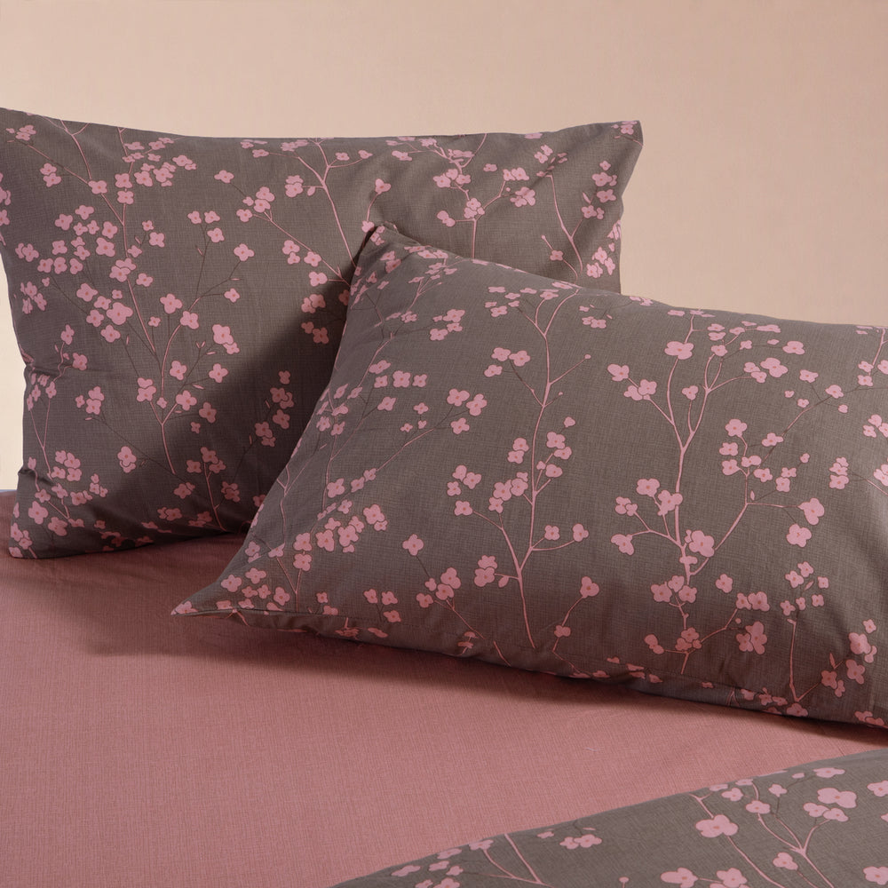 Σετ Παπλωματοθήκη Μονή Καφέ Βαμβακερή Floriva Nef-Nef Homeware