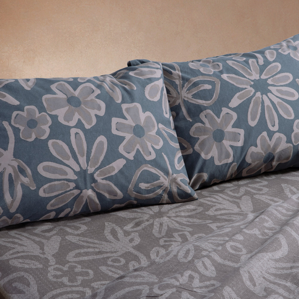 Σετ Παπλωματοθήκη Μονή Γκρι Βαμβακερή Harmony Nef-Nef Homeware