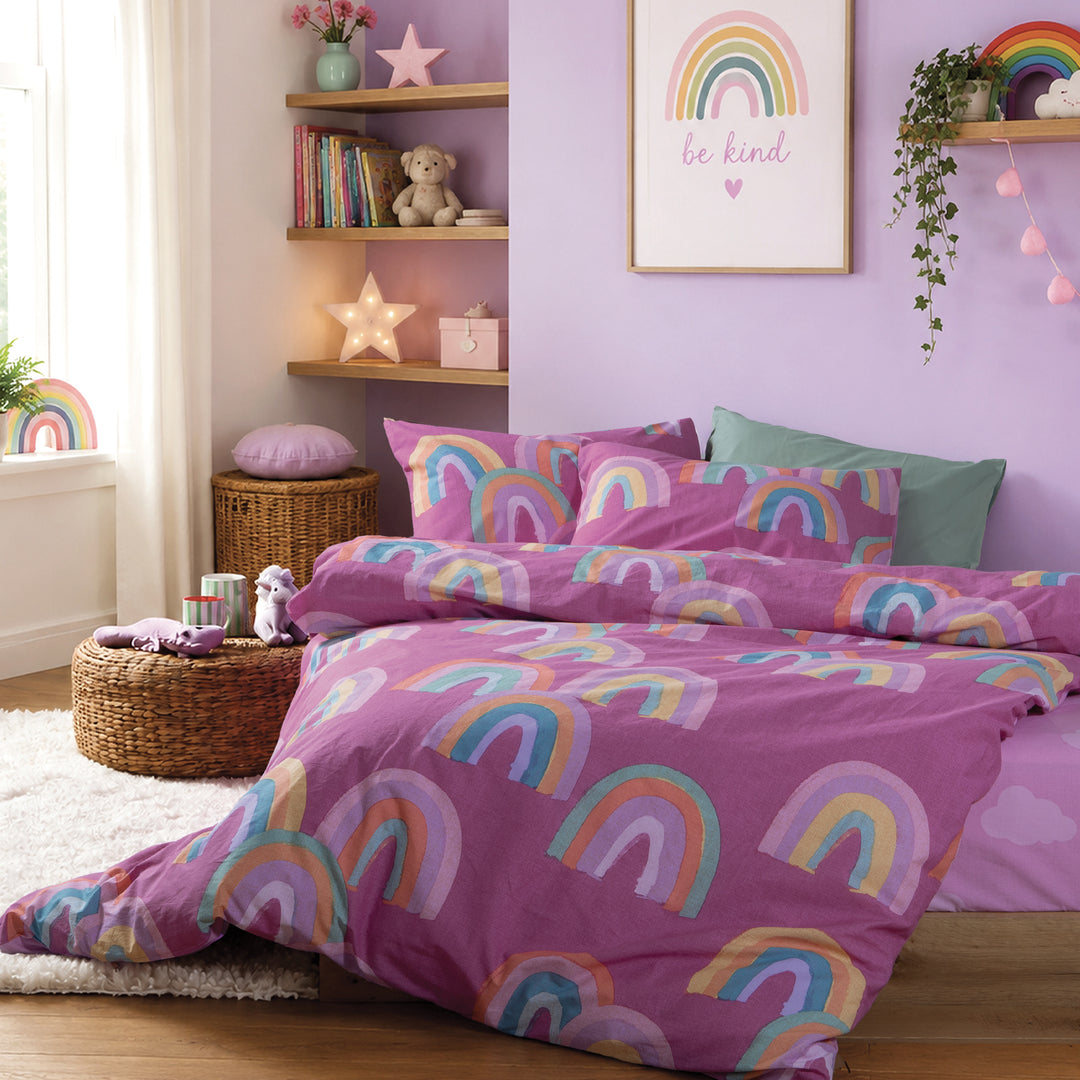 Σετ Σεντόνια Μονά Ροζ Rainbow Mood Nef-Nef Homeware