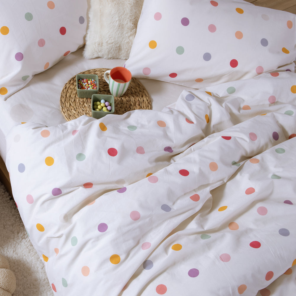 Σετ Παπλωματοθήκη Μονή Πουά Εκρού Dots Nef-Nef Homeware