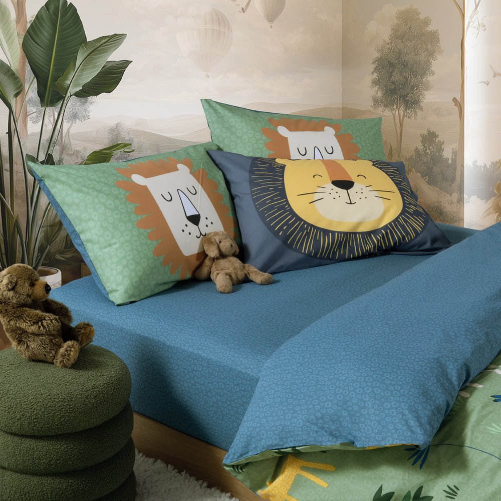 Σετ Παπλωματοθήκη Μονή Πράσινη Jungle Mania Nef-Nef Homeware