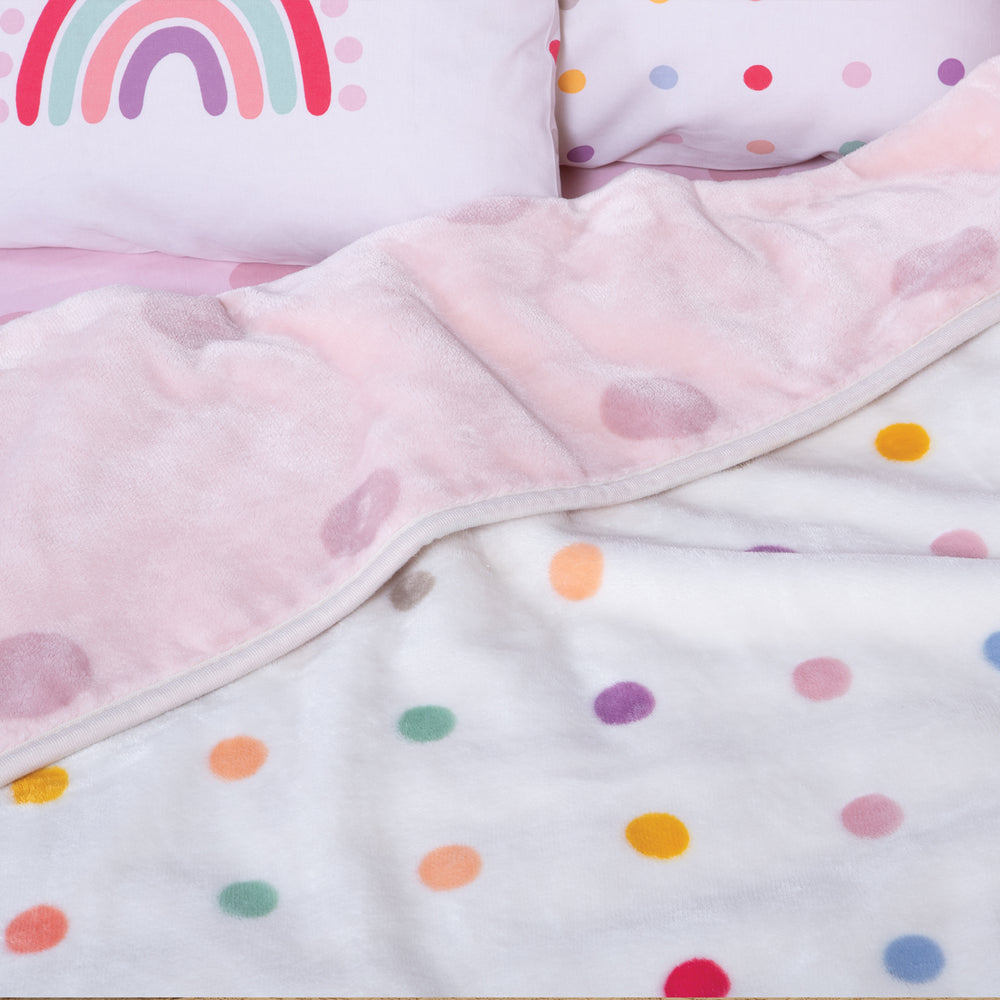 Κουβέρτα Κούνιας Βελουτέ Ροζ Dots Nef-Nef Homeware