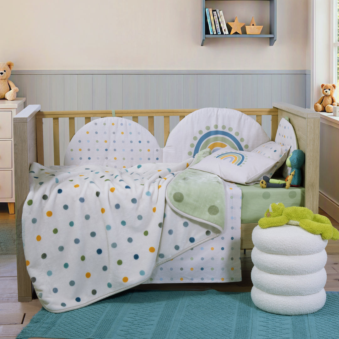 Κουβέρτα Αγκαλιάς Βελουτέ Πράσινη Dots Nef-Nef Homeware