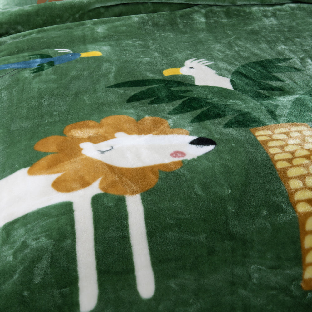 Κουβέρτα Μονή Πράσινη Jungle Mania Nef-Nef Homeware