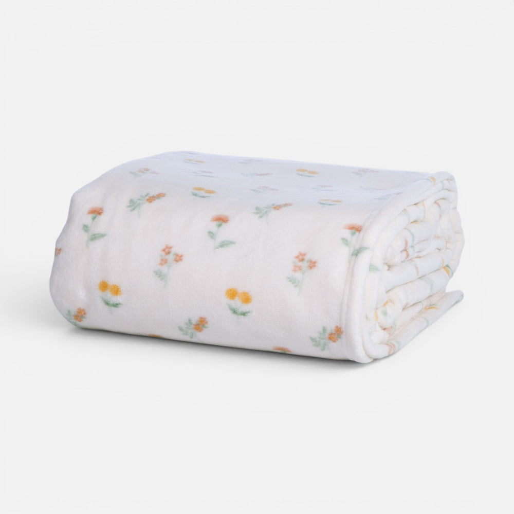Κουβέρτα Μονή Fleece Εκρού Φλοράλ Violan Nef-Nef Homeware
