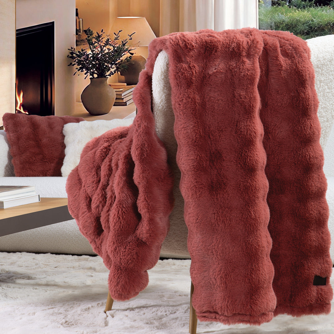 Κουβέρτα Καναπέ Fleece Κόκκινη Reality Nef-Nef Homeware